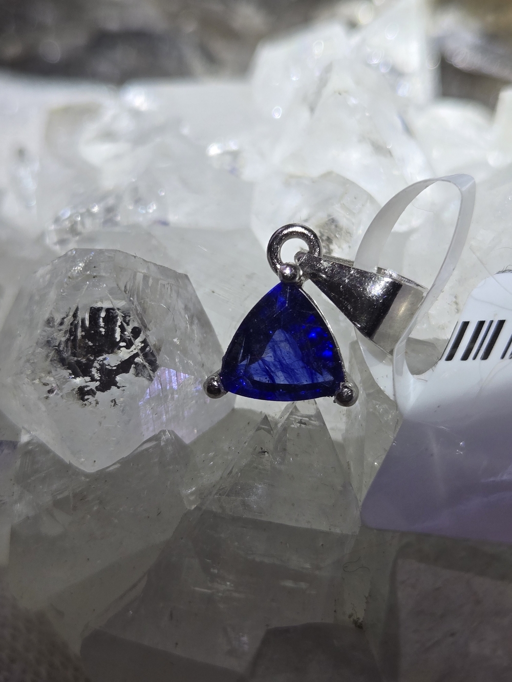 NWT Genuine Natural Blue Sapphire 925 Sterling Silver Pendant